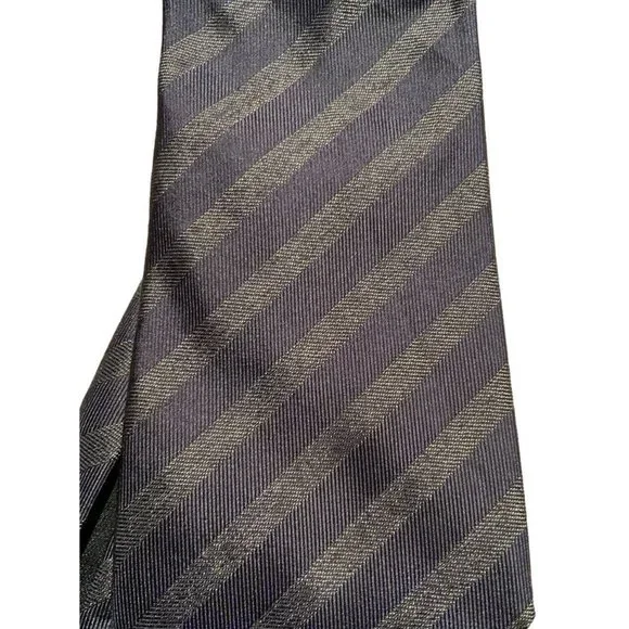 HUGO BOSS SELECTION TRIFOLD Blue Striped Silk Tie ITALY 60/ 3.2 NWOT